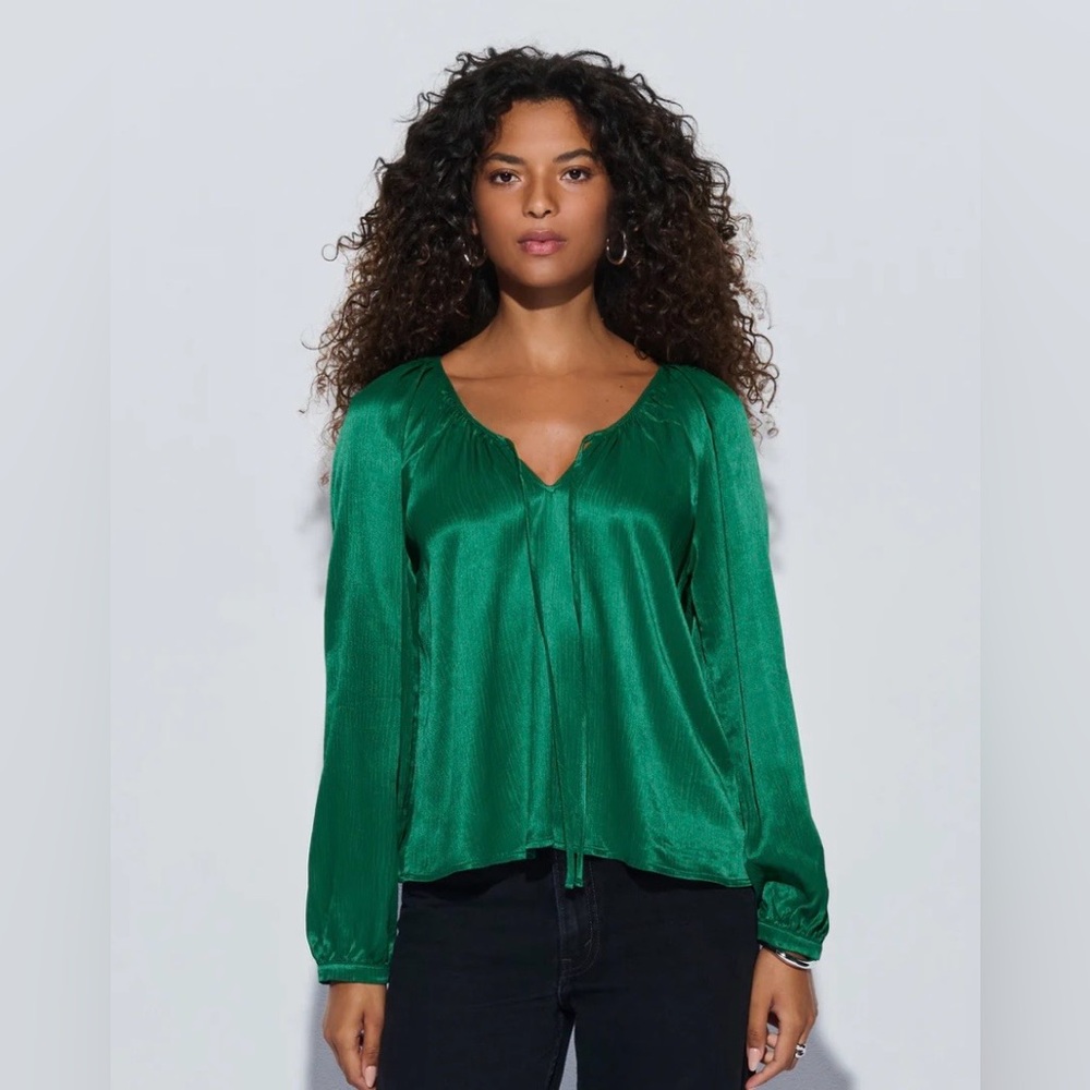 NATION LTD Ellie Tie Front Top in Forest